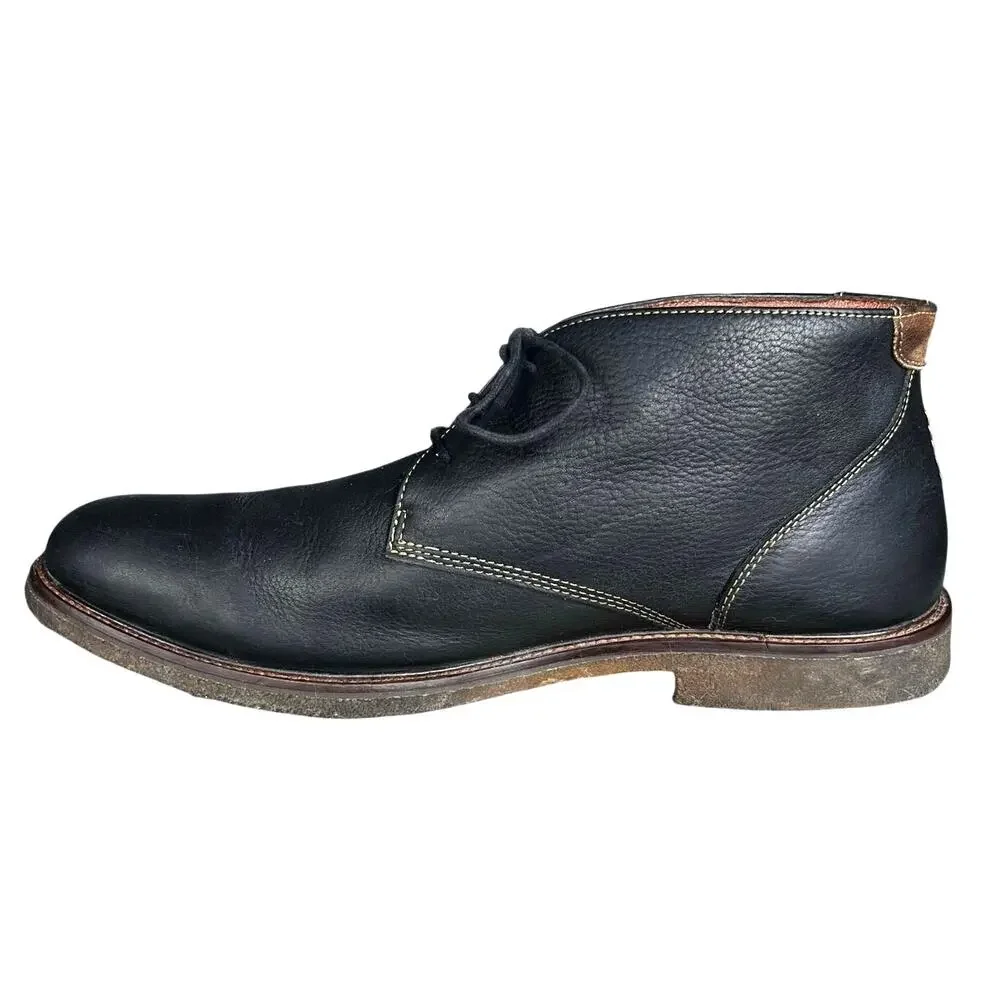 Johnston & Murphy Men’s Copeland Black Leather Chukka Boots Size US 13